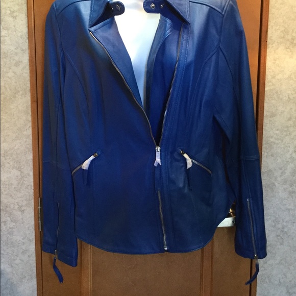 COPY - New! 💙 Lambskin Leather Motorcycle Jacket twiggy - Picture 5 of 11
